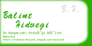 balint hidvegi business card